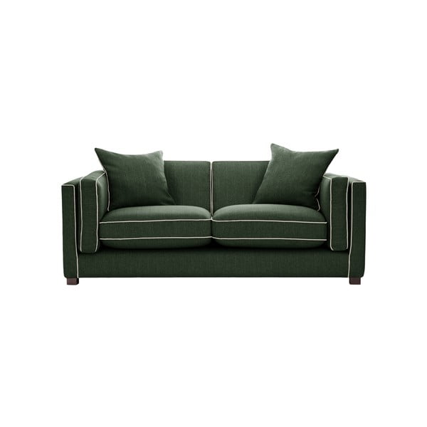 Canapea cu 2 locuri Rodier Organdi, verde închis cu tiv crem