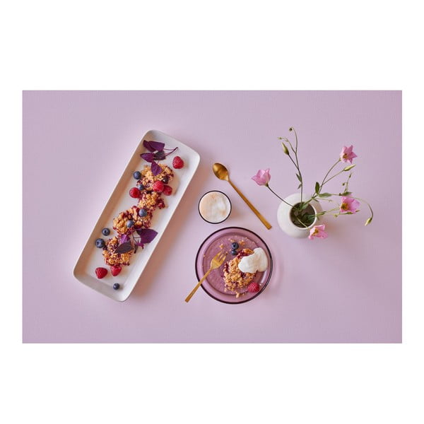 Tavă servire din gresie ceramică Bitz, 38 x 14 cm, alb - crem-image-2