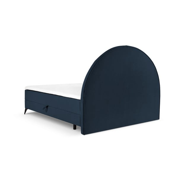 Pat boxspring 180x200 cm albastru închis cu spațiu de depozitare Sunset – Cosmopolitan Design-image-3