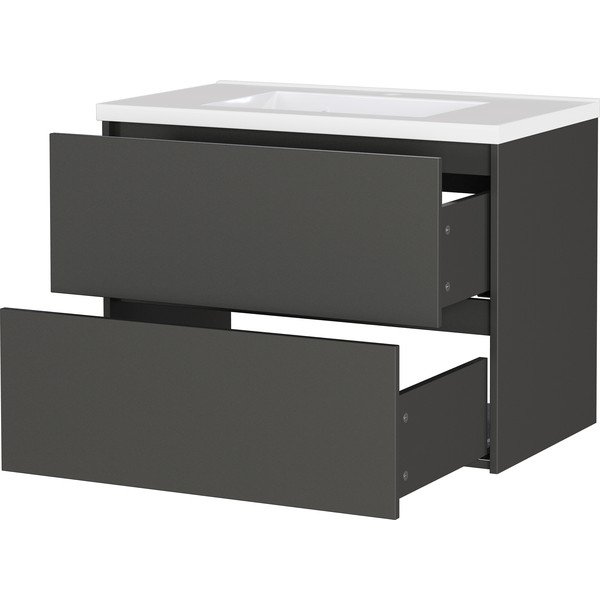 Dulap sub chiuvetă gri antracit suspendat cu aspect mat 81x61 cm Bodera – Germania-image-3