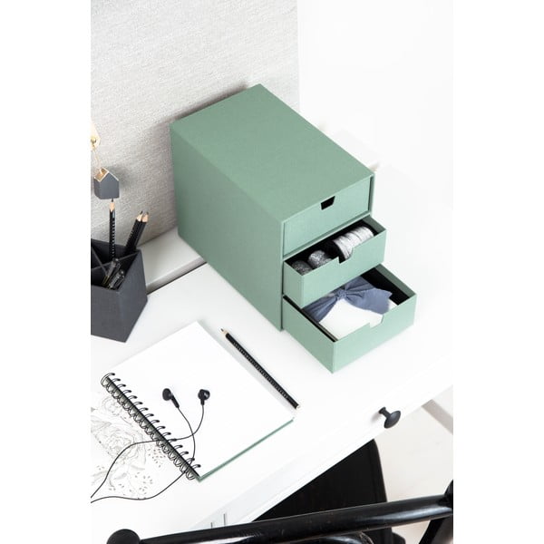 Organizator verde pentru sertar din carton Ingrid Canvas Paper Laminate – Bigso-image-2