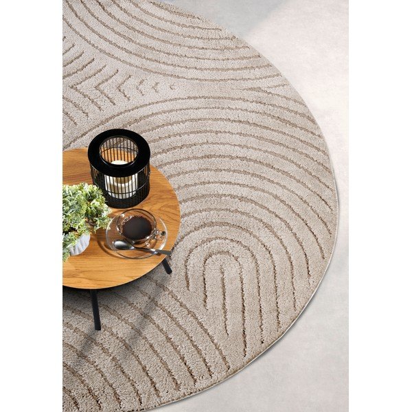 Covor bej rotund ø 160 cm Panglao New York Taupe – Elle Decoration-image-2