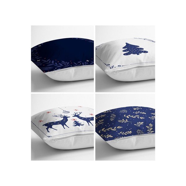 Fețe de pernă albastre și albe în set de 4 buc. 43x43 cm - Minimalist Cushion Covers-image-1