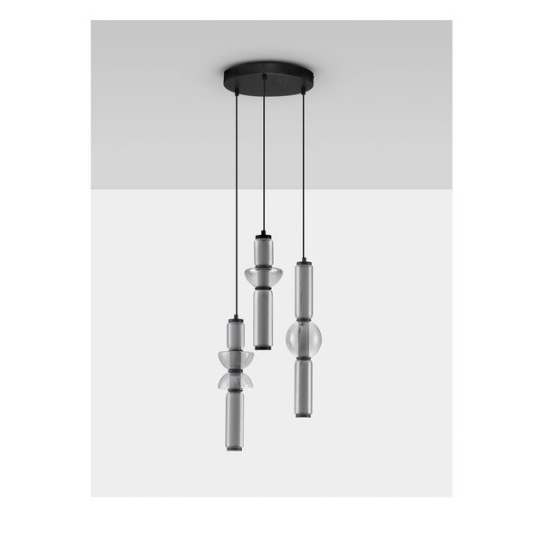 Lustră gri LED cu intensitate reglabilă din sticlă ø 38 cm Ulon – Nova Luce-image-3