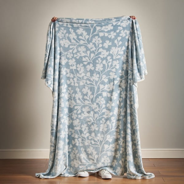 Pătură albastră din polar/fleece 200x240 cm Brooke Floral – Catherine Lansfield-image-2