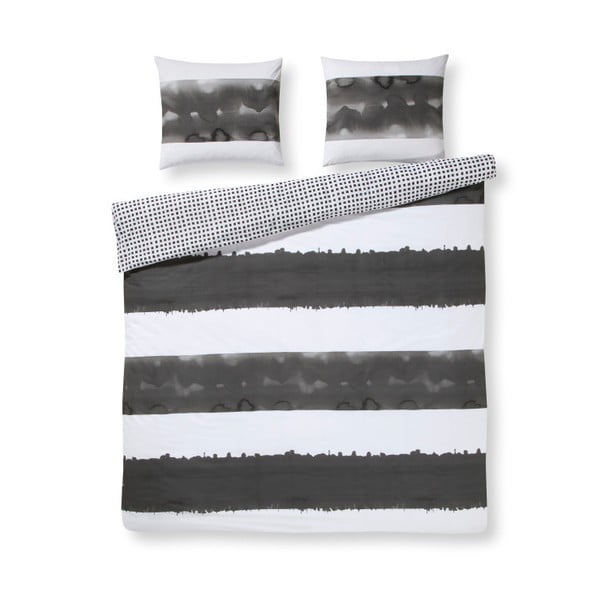 Lenjerie din bumbac pentru pat de o persoană Ekkelboom Didi Grey, 140 x 200 cm, gri - alb