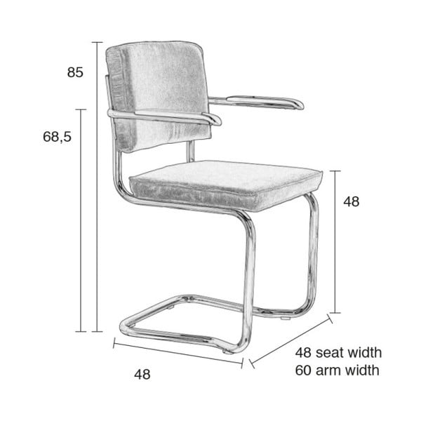 Scaune de dining negre cu cotiere/balansoar 2 buc. tapițate – Zuiver-image-4
