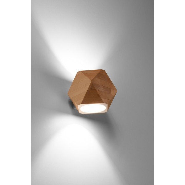 Aplică de perete în culoare naturală din lemn masiv Vige – Sollux-image-1