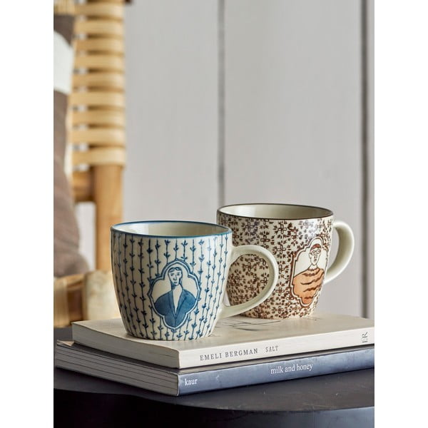 Căni crem 2 buc. din gresie 200 ml Tonia – Bloomingville-image-1