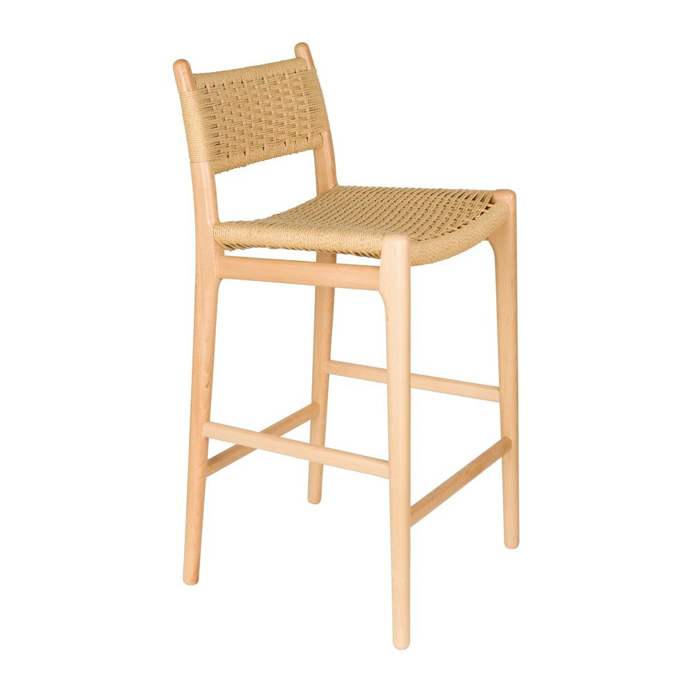 Scaun de bar în culoare naturală deschisă din lemn de fag (înălțime șezut 67,5 cm) Cecile – Dutchbone