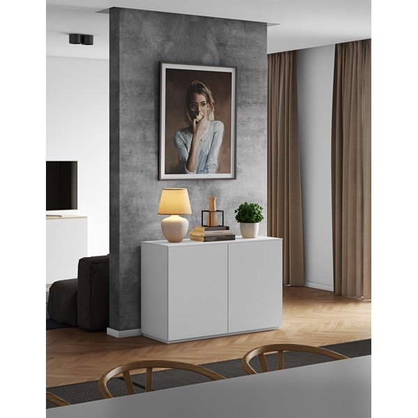 Comodă albă cu uși TemaHome Join, 120x84 cm-image-1