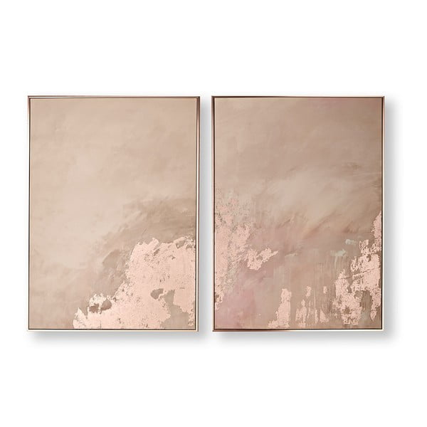 Set 2 tablouri Graham & Brown Rose Gold Serenity, 60 x 80 cm
