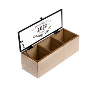 Cutie din lemn pentru ceai cu 3 compartimentei Dakls, 22,5 x 8 cm