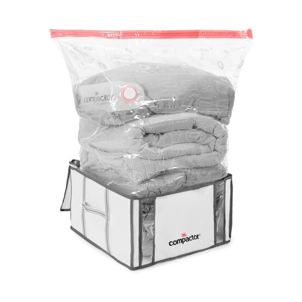 Cutie de depozitare pentru haine din material textil cu vacuum/cu pereți întăriți 42x25x25 cm Life – Compactor-image-4