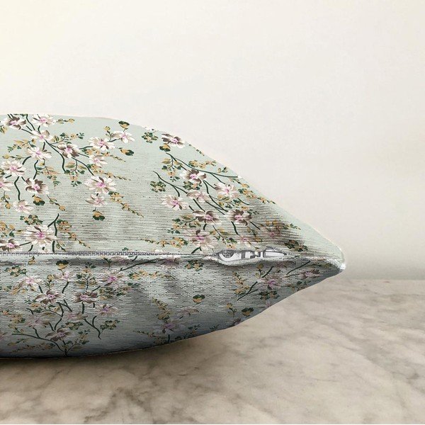 Față de pernă din amestec de bumbac Minimalist Cushion Covers Bloom, 55 x 55 cm, verde-image-1