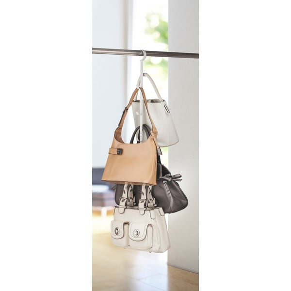 Organizator dressing pentru agățat genți Yamazaki Tower, alb-image-2