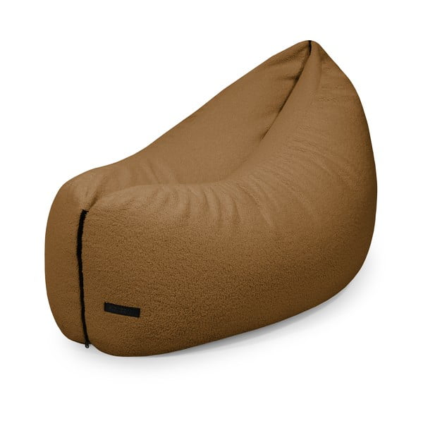 Fotoliu puf pentru copii maro cu tapițerie din țesătură bouclé Clip Clap 115 – SLOWDOWN