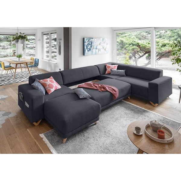 Colțar gri antracit extensibil/cu spațiu de depozitare (cu colț pe partea dreaptă/în formă de "U") Classy Sophie – Miuform-image-4