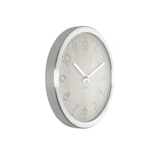 Ceas de perete Present Time Wood Charm XL, alb-image-1