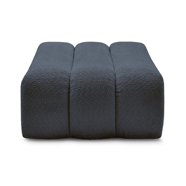 Taburet albastru închis cu tapițerie din țesătură bouclé Azra – Bobochic Paris-image-4