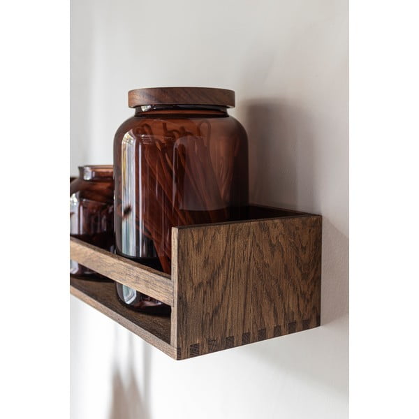 Cuier de perete maro cu raft din lemn de stejar 60 cm Showcase – Mette Ditmer Denmark-image-4
