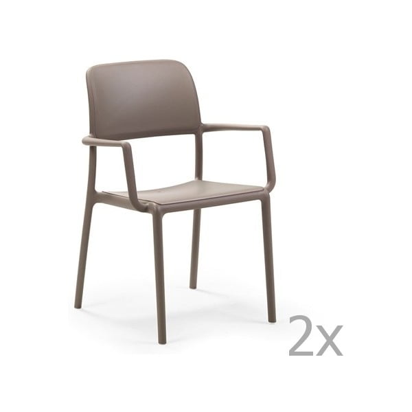 Set 2 scaune de grădină Nardi Riva, gri bej
