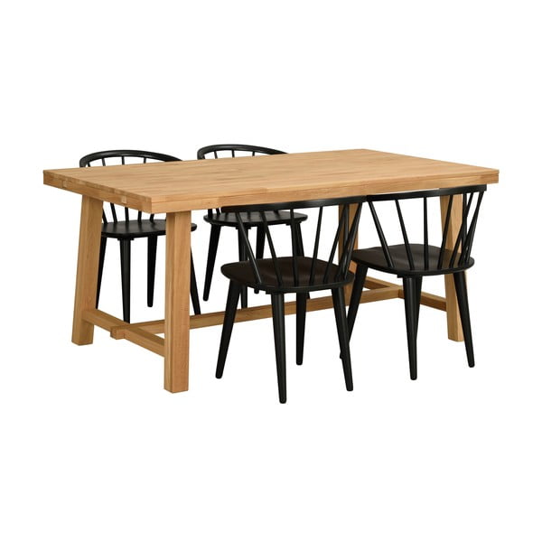 Masă de dining din lemn de stejar lustruit Rowico Brooklyn, 170 x 95 cm-image-4