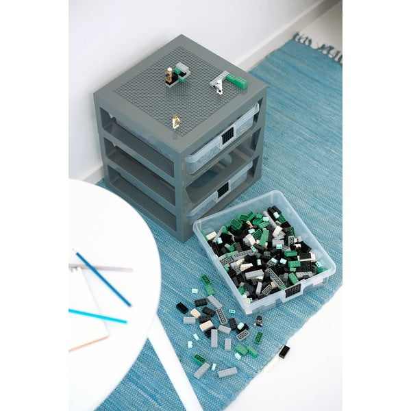 Organizator de depozitare cu 3 sertare LEGO®, gri-image-1