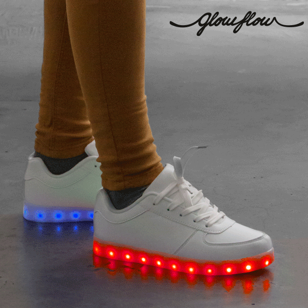 Adidași cu LED InnovaGoods GlowFlow Trainers, mărime 40, alb-image-1