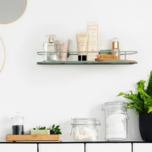 Raft pentru baie verde mentă autoadeziv din metal Grena – Compactor-image-1