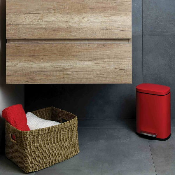 Coș de gunoi roșu cu pedală din oțel 5 l   Akira – Spirella-image-1