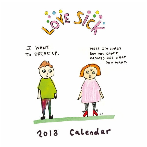 Calendar perete pentru anul 2018 Portico Designs Love Sick