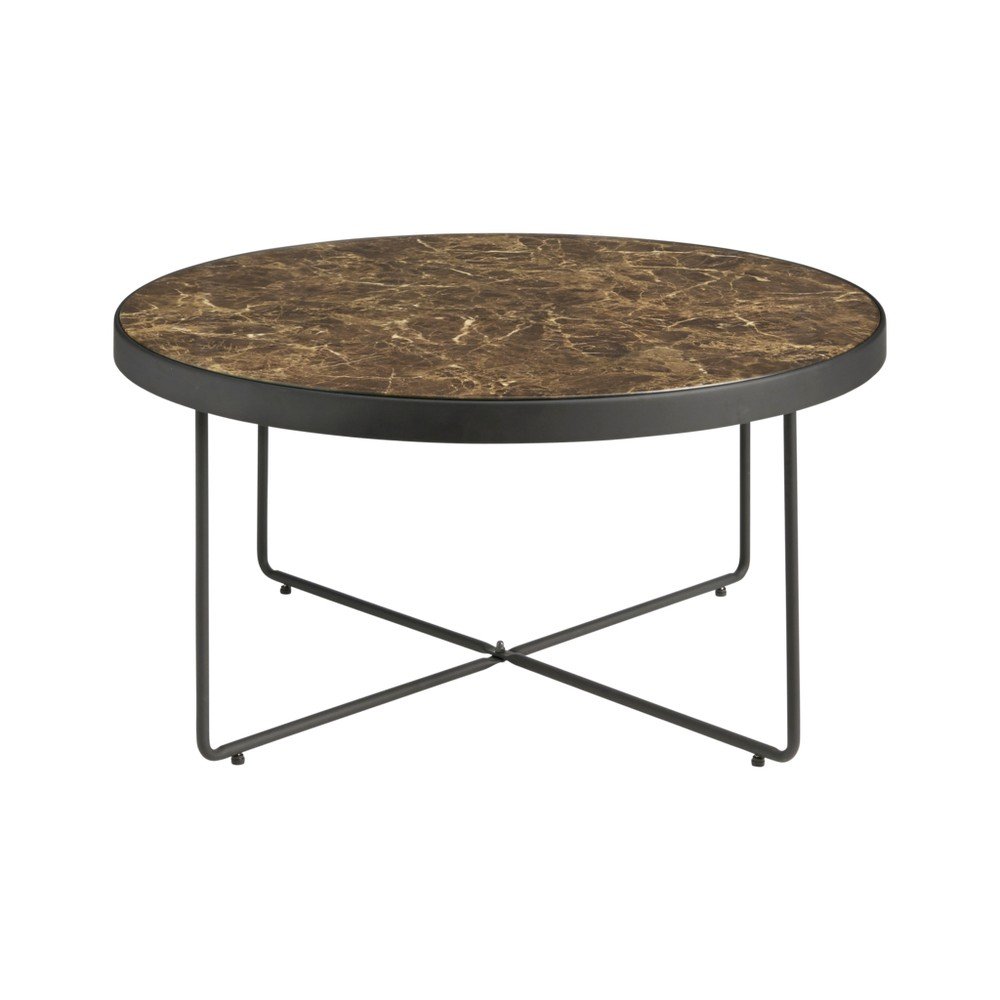 Măsuță de cafea maro rotundă din oțel ø 80 cm Gellina – Ellos Home