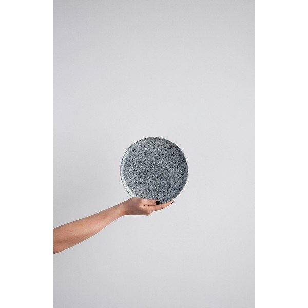 Farfurie mică din gresie ÅOOMI Mess, ø 20 cm, alb - negru-image-2