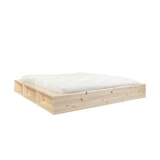 Pat dublu din lemn masiv cu spațiu de depozitare și futon Comfort Mat Karup Design, 180 x 200 cm