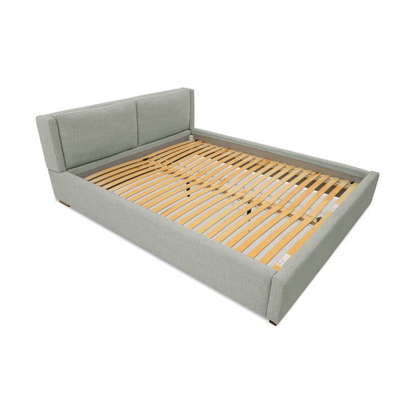 Pat matrimonial gri tapițat cu somieră 180x200 cm Dreamer – Scandic-image-3