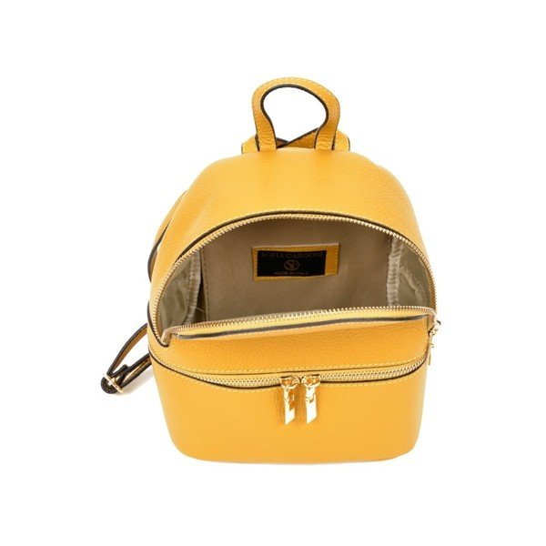 Rucsac din piele Sofia Cardoni Rita, galben-image-2