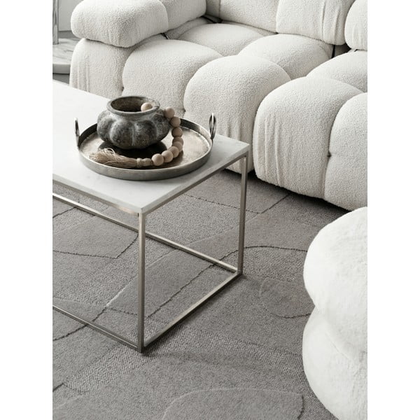 Covor gri din lână 200x300 cm Morphic Botanica – Agnella-image-4