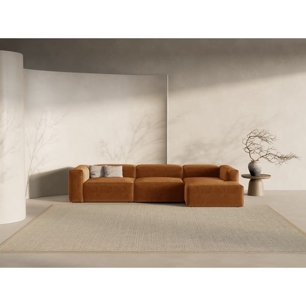 Colțar cărămiziu (cu colț pe partea dreaptă/cu șezlong) Bergamo – Cosmopolitan Design-image-1