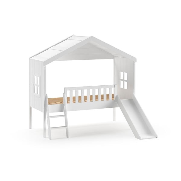 Pat pentru copii tip casă din lemn de pin 90x200 cm – Vipack