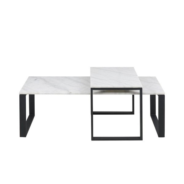 Set 2 mese cafea cu blat în decor de marmură Actona Katrine-image-2