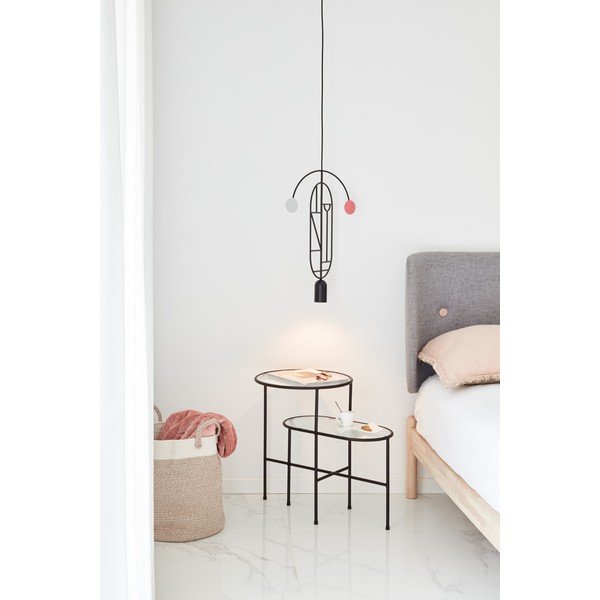 Măsuță auxiliară cu blat din sticlă Teulat Nix, negru-image-4