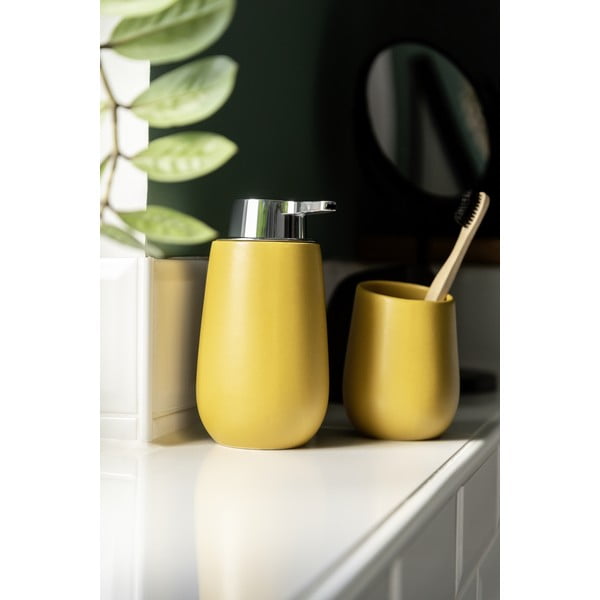 Dozator de săpun lichid galben din ceramică 0.32 l Badi – Wenko-image-1