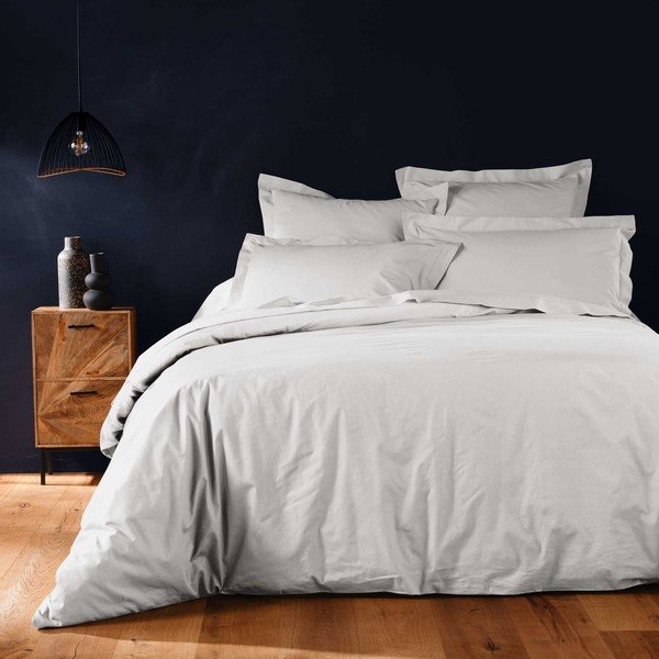 Husă de pilotă albă din bumbac pentru pat dublu/extinsă 240x220 cm Lina – douceur d'intérieur-image-1