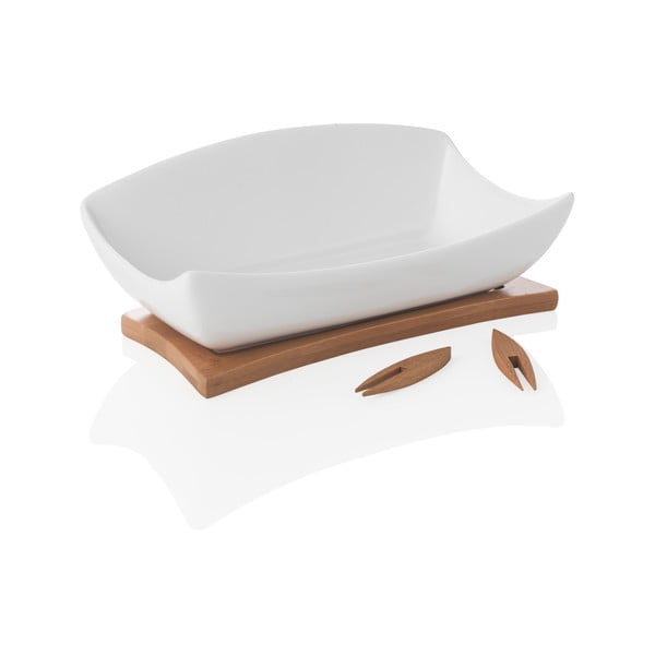 Bol de servire alb din porțelan și bambus Hors D'Oeuvre – Brandani-image-2