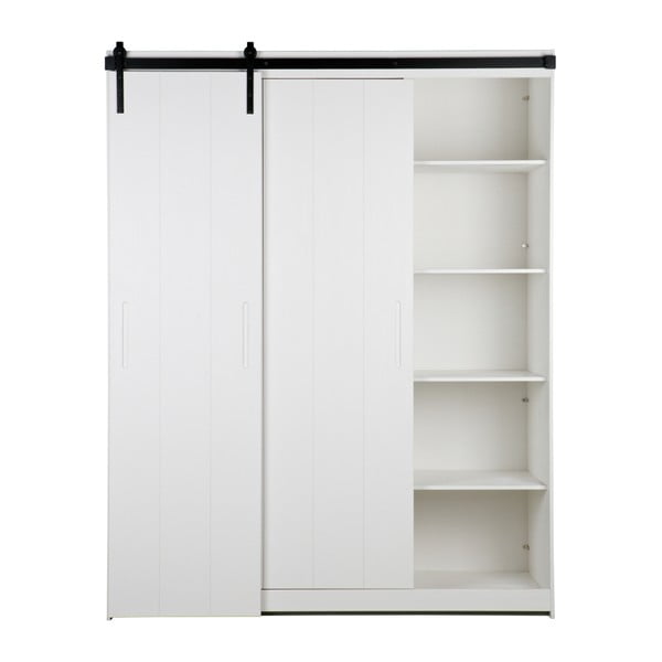 Dulap cu uși glisante WOOOD Luuk, alb-image-2