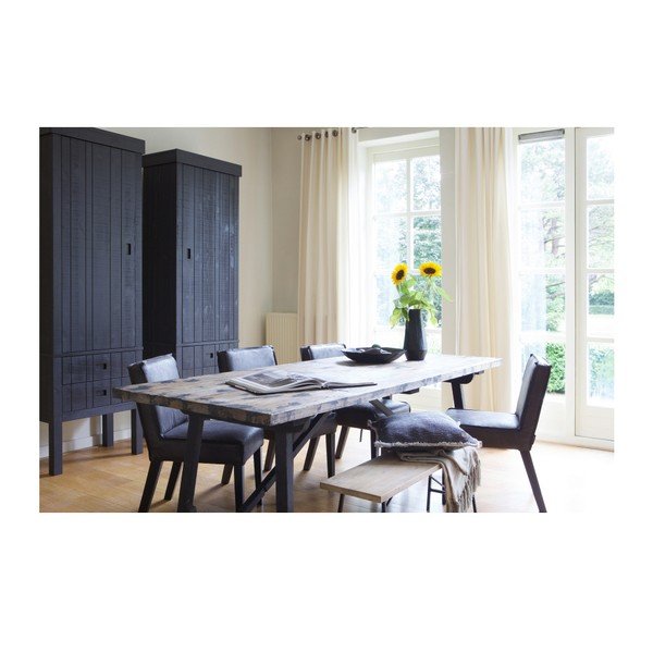 Dulap din lemn de pin BePureHome Summit, negru-image-4