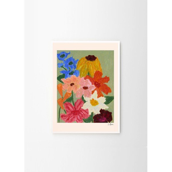 Poster 50x70 cm Flowers on Sage Green – Carla Llanos – The Poster Club-image-3