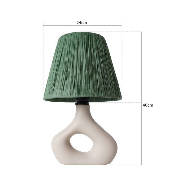 Veioză verde cu abajur din sfoară din hârtie (înălțime 40 cm) Serin – Opviq lights-image-2