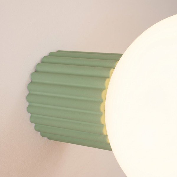 Aplică de perete verde salvie din sticlă opal ø 12 cm Orbital – Sollux-image-3